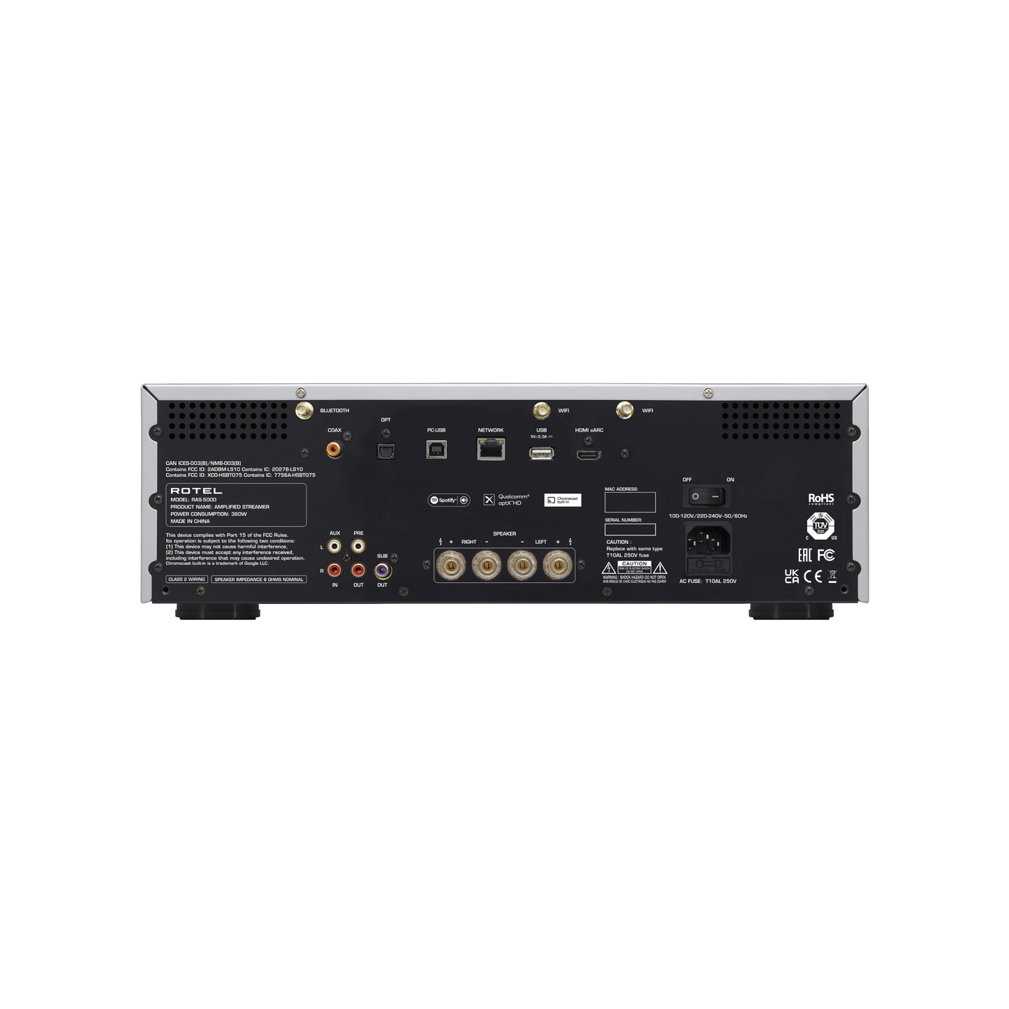 RAS-5000 Integrated Streaming Amplifier - Black