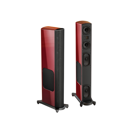 T66 Three-Way Tower Speaker with Powered-Bass - Santa Barbara Red