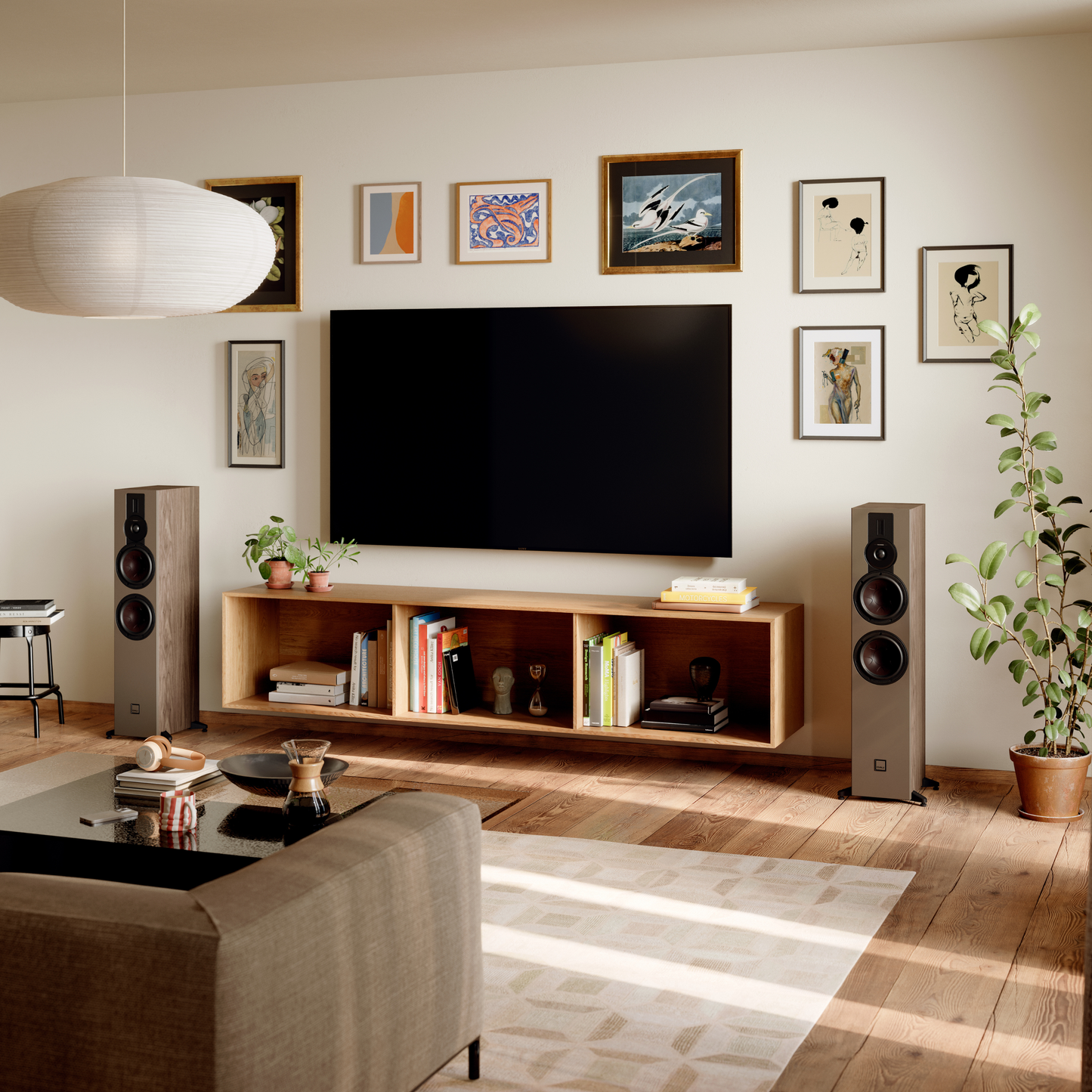 Sonik 7 Floorstanding Speaker Pair - Natural Oak