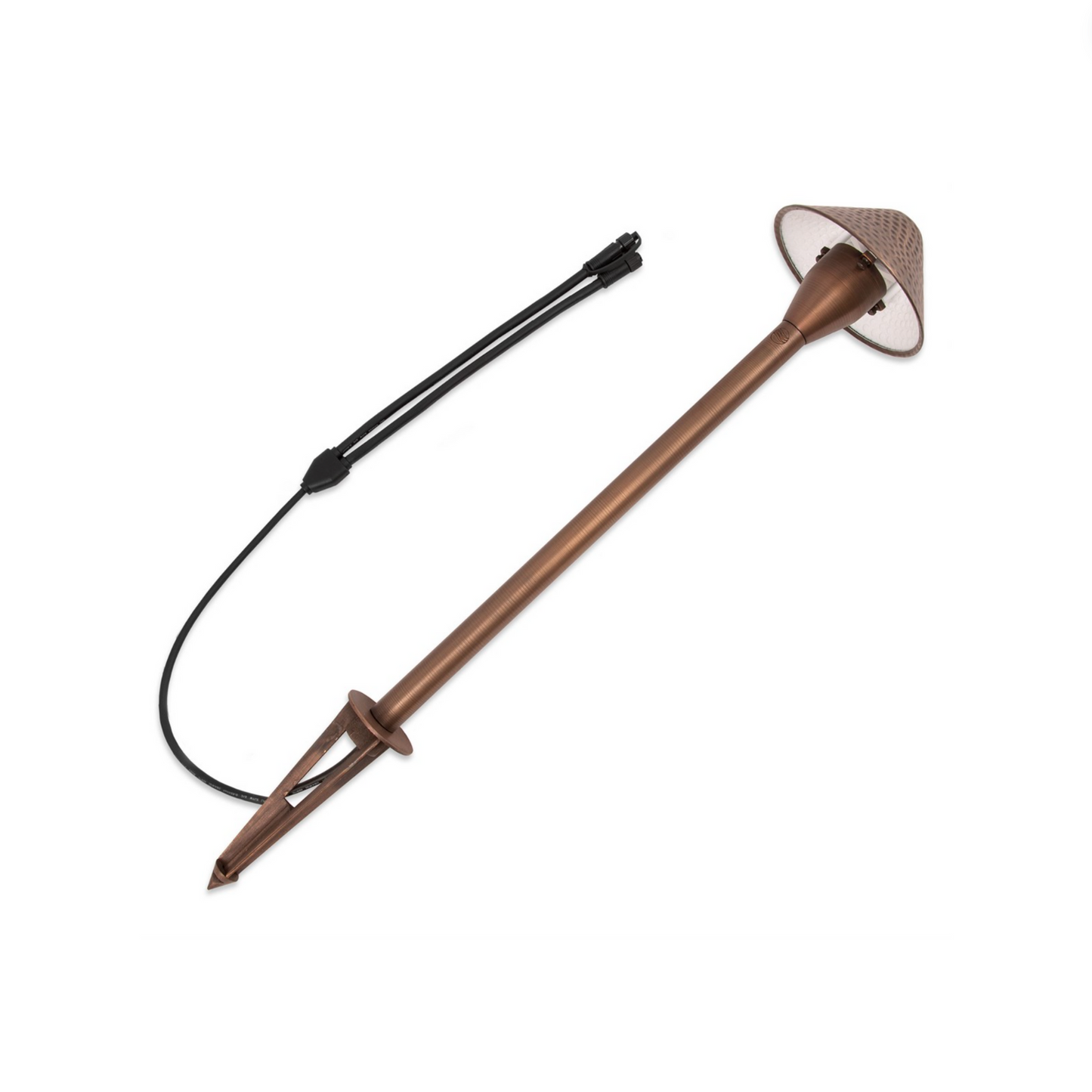 FLEX Hammered Hat Path Light - Vintage Brass