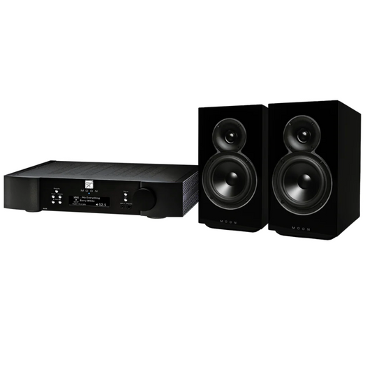 All-in-One Music Player with Bookshelf 2-Way Loudspeaker Pair Package