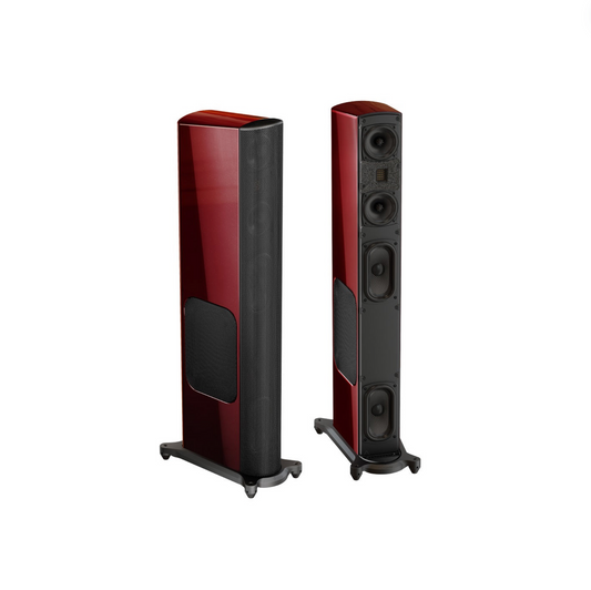 T66 Three-Way Tower Speaker with Powered-Bass - Santa Barbara Red