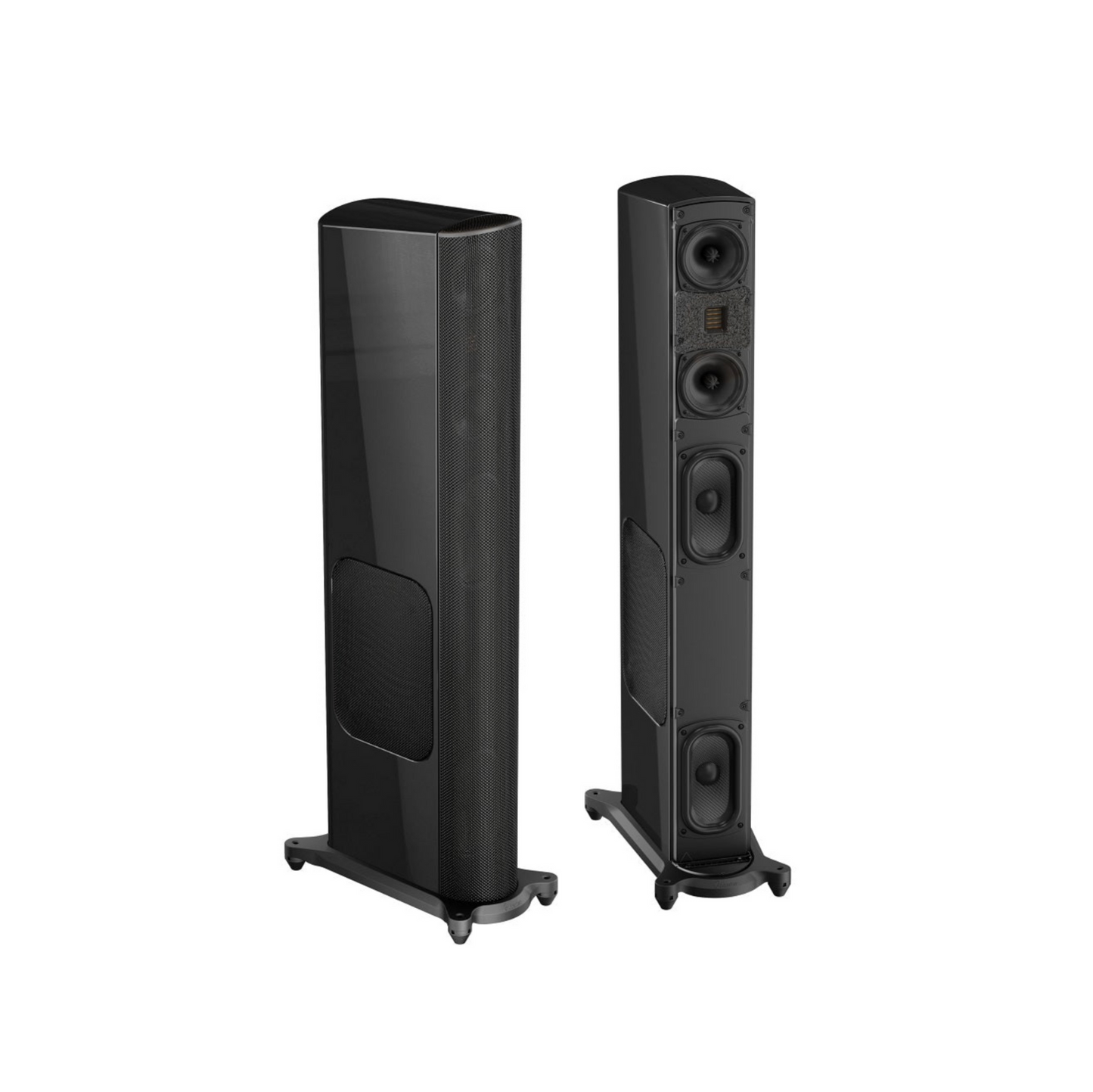T66 Three-Way Tower Speaker with Powered-Bass - Gloss Black