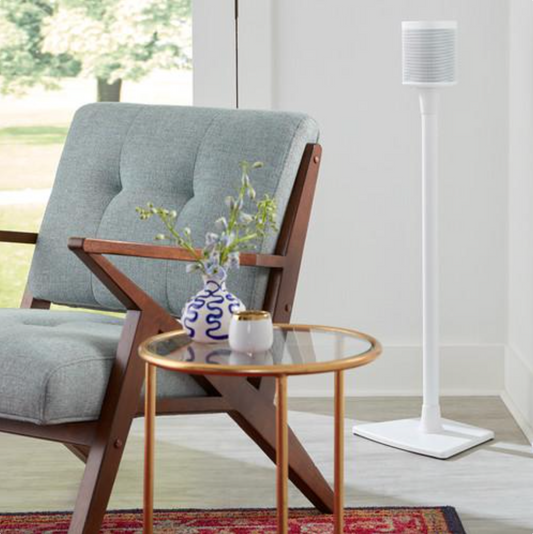 Sanus WSS22-W1 Speaker Stand Pair for Sonos One, Play:1 and Play:3 - White