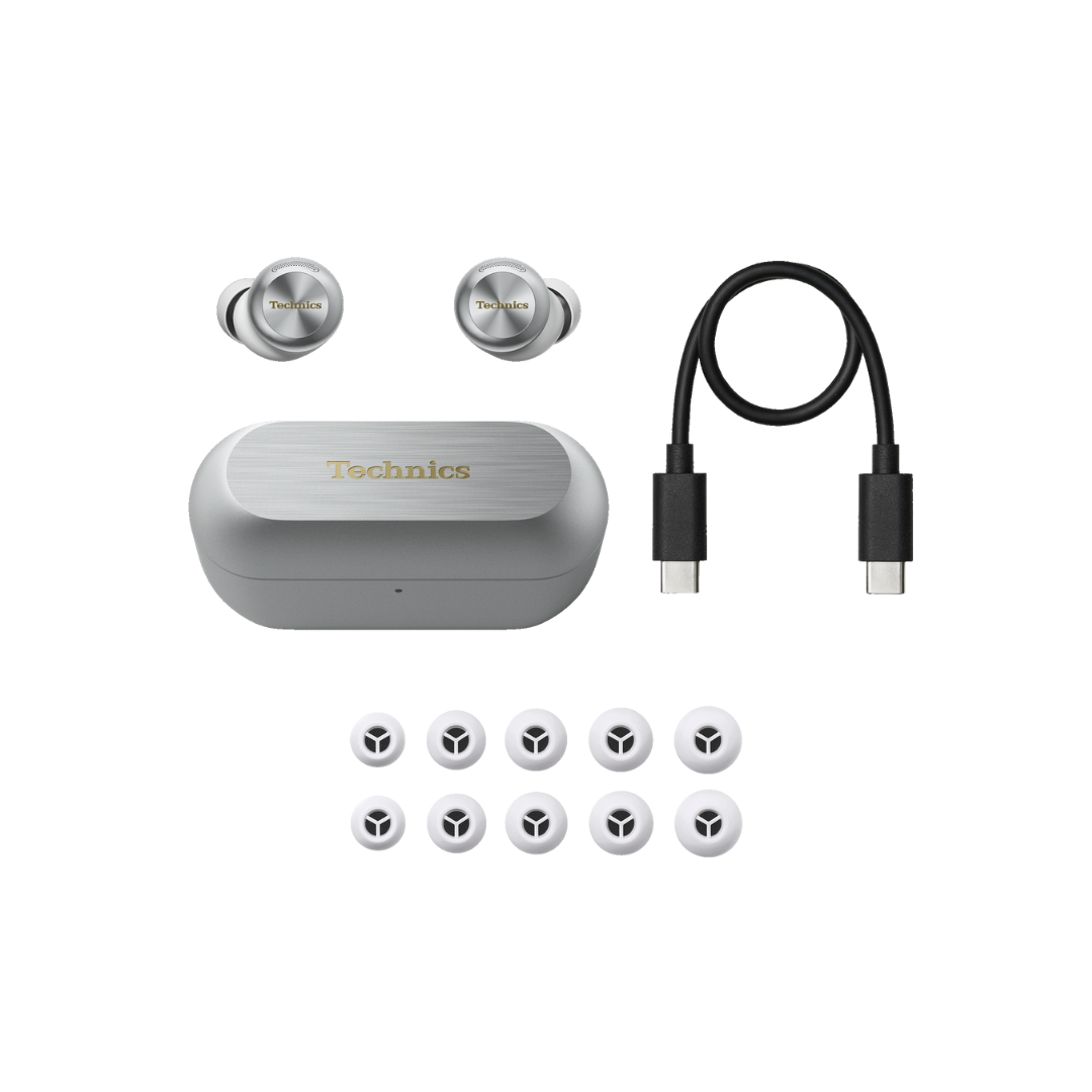 AZ100 True Wireless Earbuds with Magnetic Fluid Driver - Silver