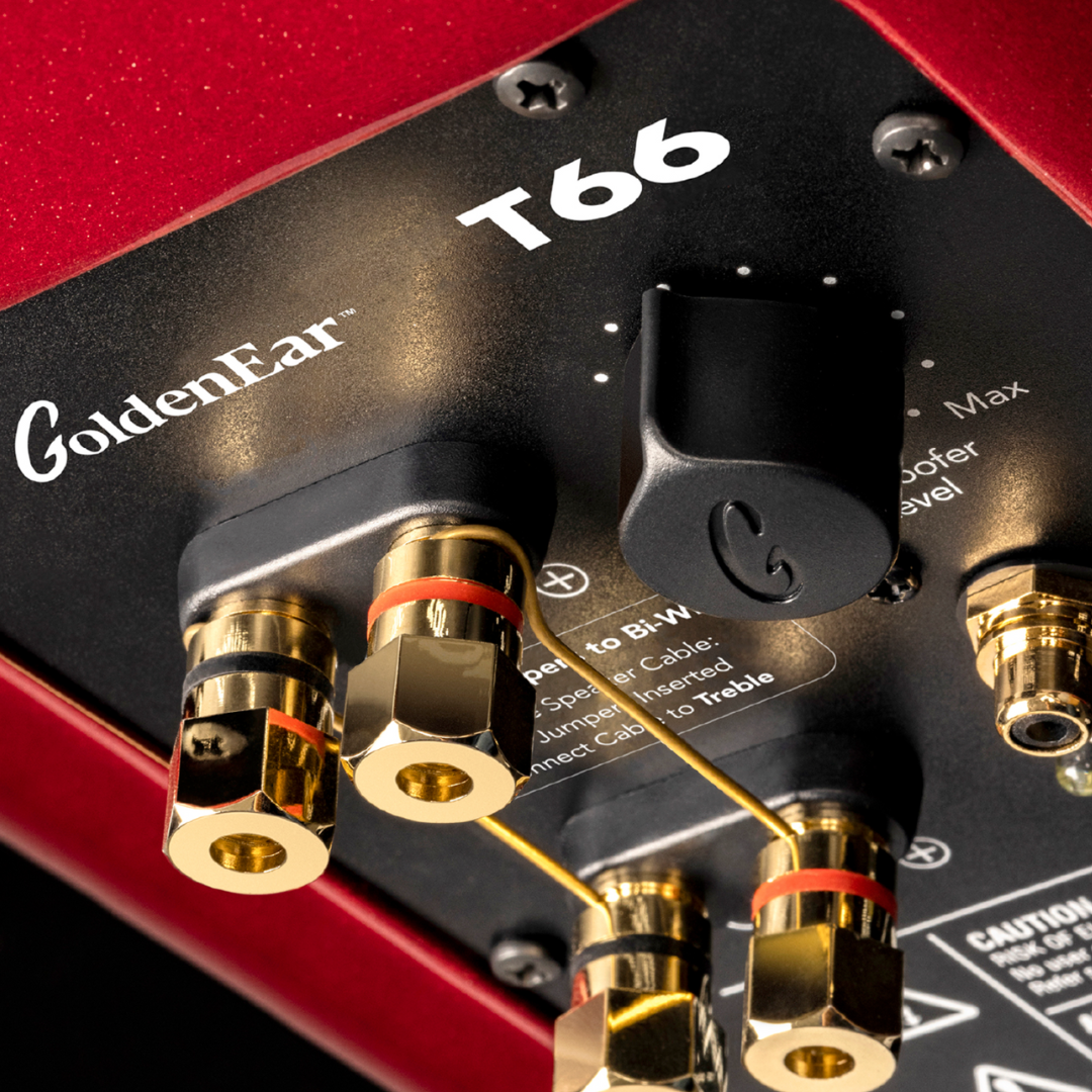 T66 Three-Way Tower Speaker with Powered-Bass - Santa Barbara Red