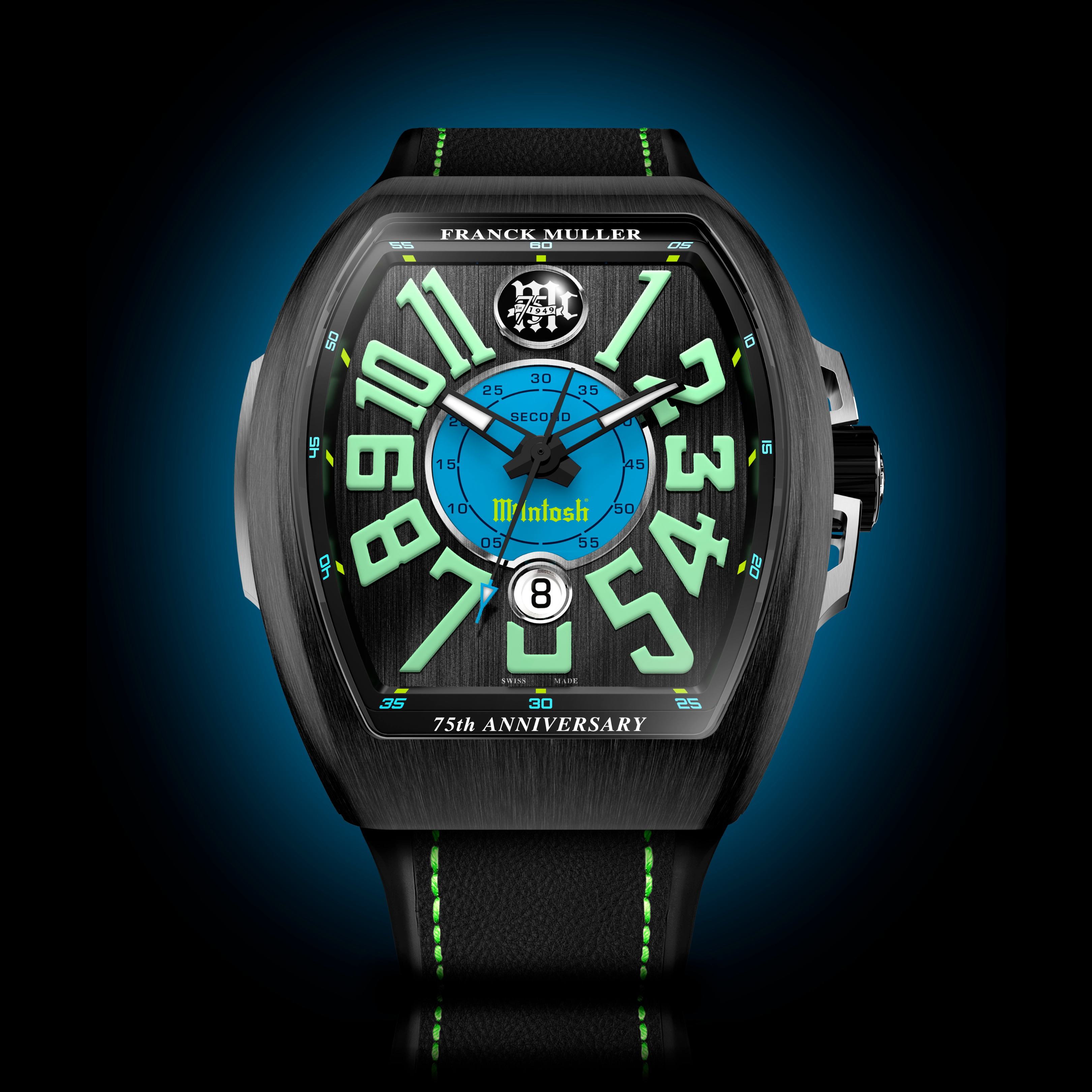 McIntosh Vanguard Classical Steel Black 75th Anniversary Watch by Franck Muller