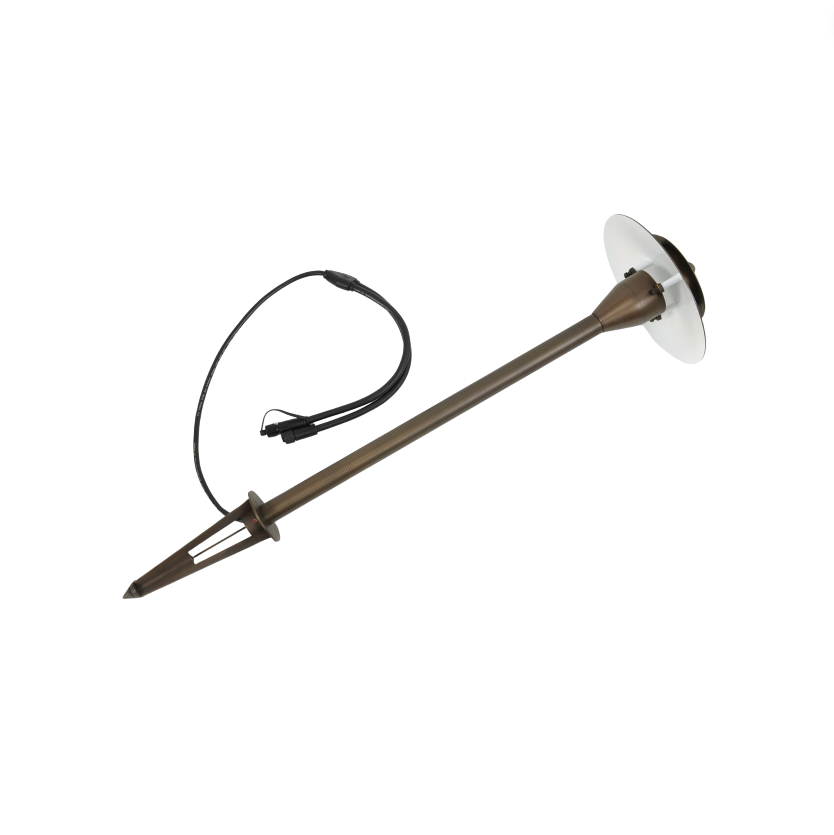 FLEX Double Tiered Hat Path Light - Vintage Brass