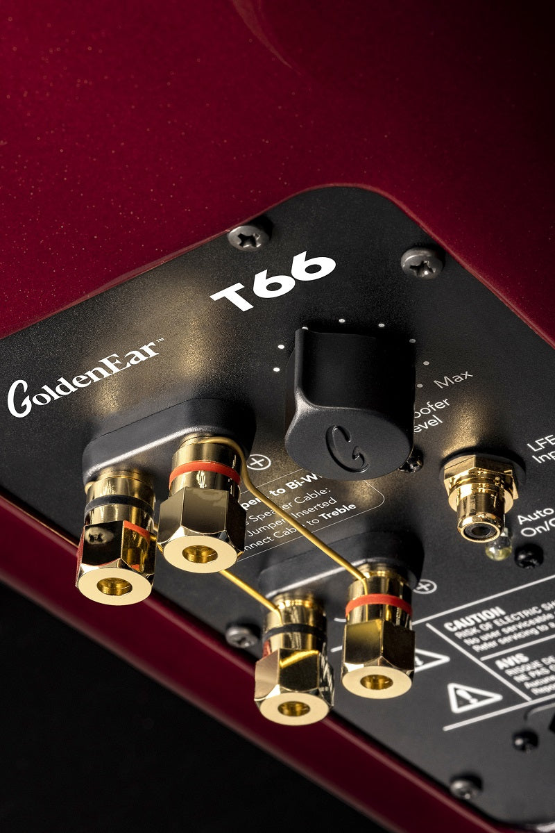 T66 Three-Way Tower Speaker with Powered-Bass - Santa Barbara Red