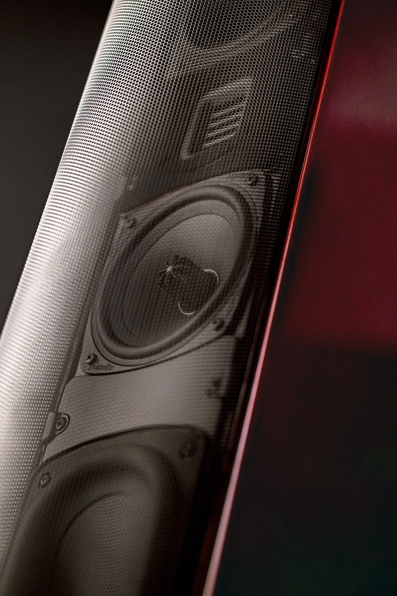 T66 Three-Way Tower Speaker with Powered-Bass - Santa Barbara Red