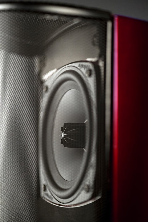 T66 Three-Way Tower Speaker with Powered-Bass - Santa Barbara Red