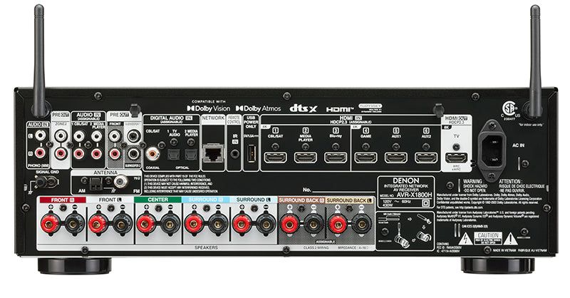 AVR-X1800H 7.2 Ch. 175W 8K AV Receiver with HEOS® Built-in