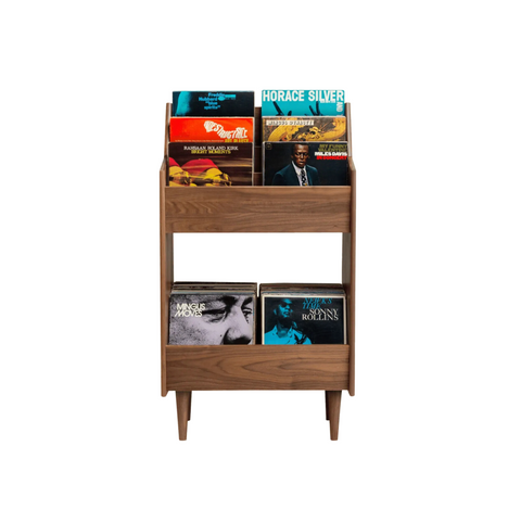 Luxe 2-Bay Record Stand - Natural Walnut