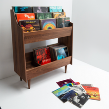 Luxe 3-Bay Record Stand - Natural Walnut