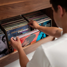 Luxe 4-Bay Record Stand - Natural Walnut