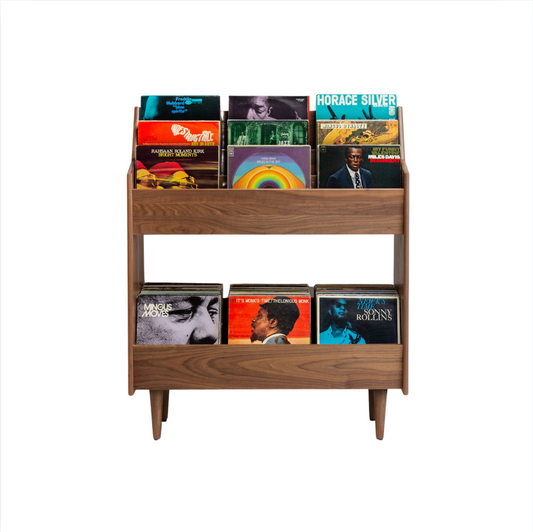 Luxe 3-Bay Record Stand - Natural Walnut