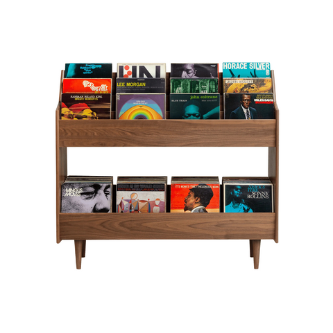 Luxe 4-Bay Record Stand - Natural Walnut