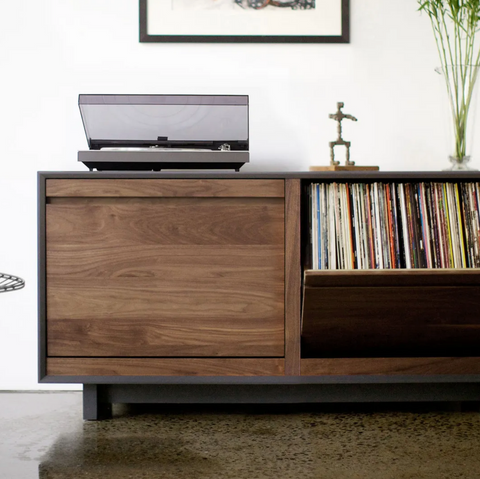 Aero 51" LP Storage Cabinet - Natural Walnut