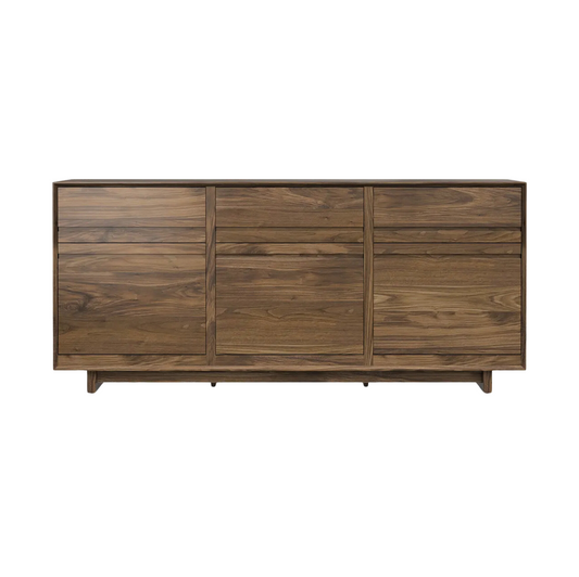 Aero 76.5" LP Media Storage Cabinet - Natural Walnut