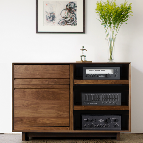 Aero 51" LP Media Console - Natural Walnut