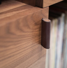 Unison 52″ Record Stand - Natural Walnut