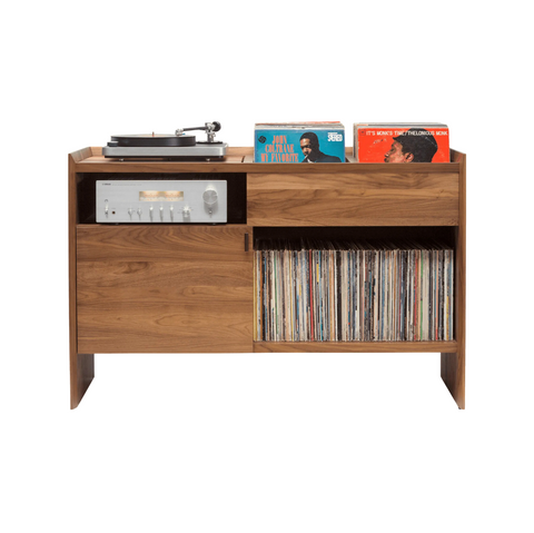 Unison 52″ Record Stand - Natural Walnut