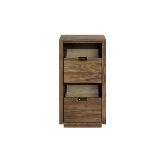 Dovetail 1 × 2 Storage Cabinet - Natural Walnut