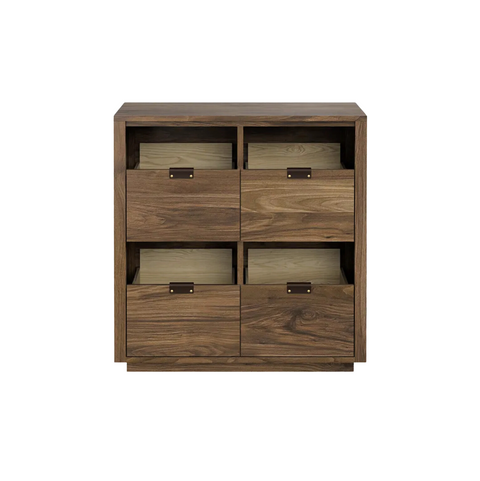 Dovetail 2x2 Vinyl Storage Cabinet - Natural Walnut