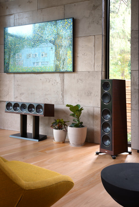 FOUNDER 120H Hybrid Floorstanding Speaker Pair - Walnut